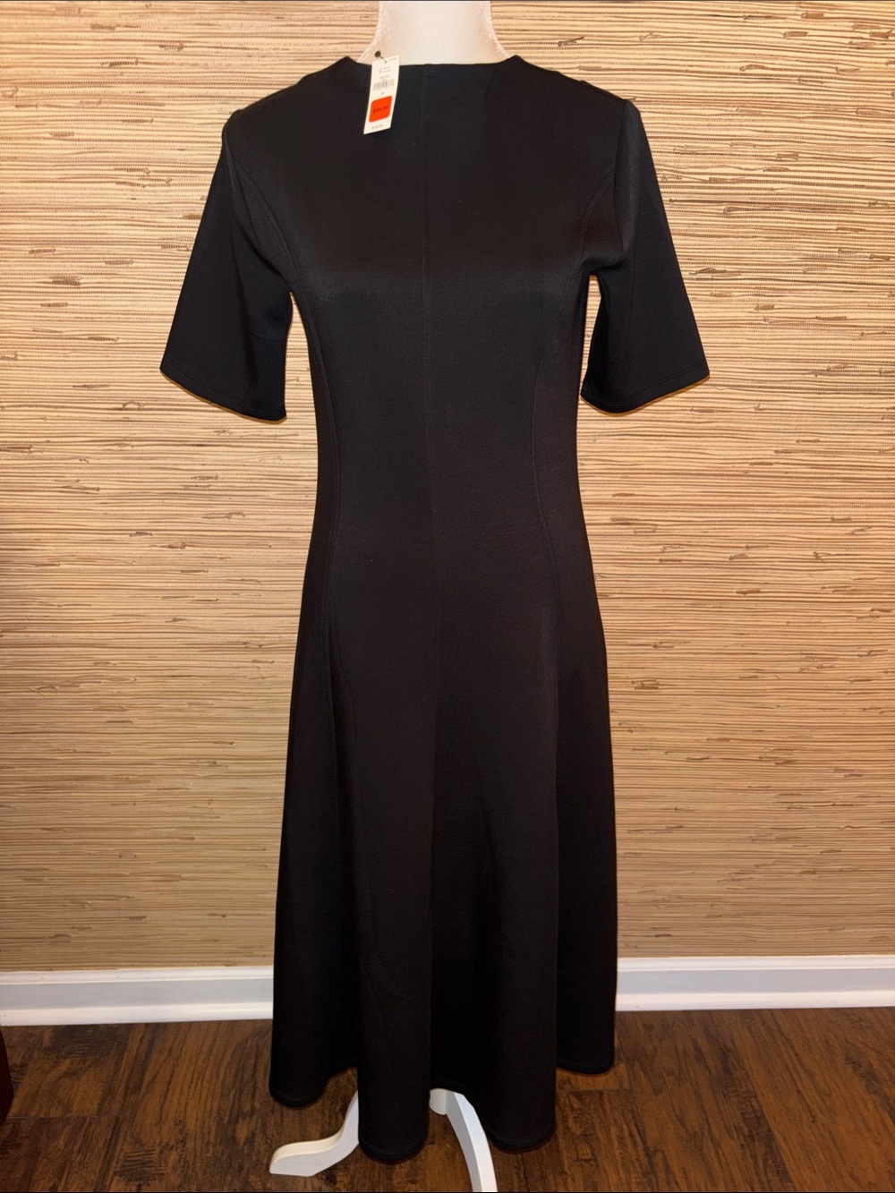 Banana republic medium Classic Black A-Line Women's Dress scuba nwt!
